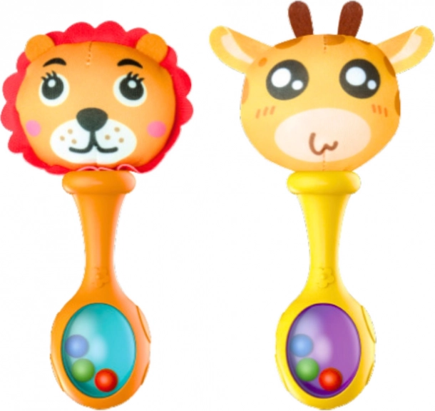 Set de jucării zgomotoase cu minge moale cu motive de leu și girafă