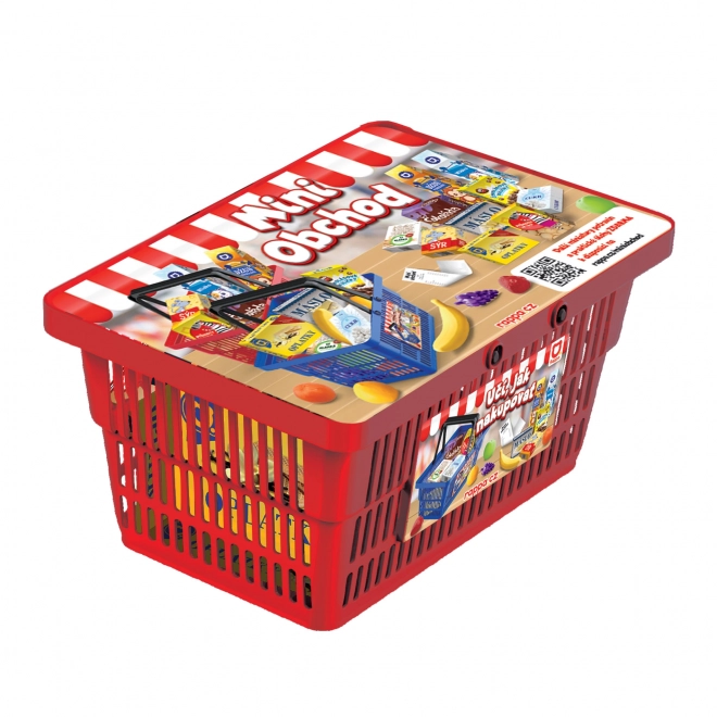 Coș de cumpărături cu alimente din plastic 25x16cm