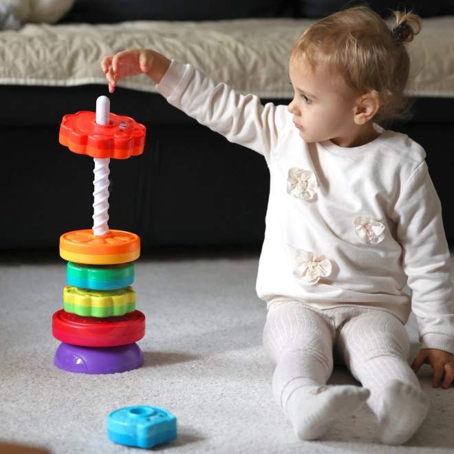 Turnul educativ spiral cu animăluțe WOOPIE pentru copii
