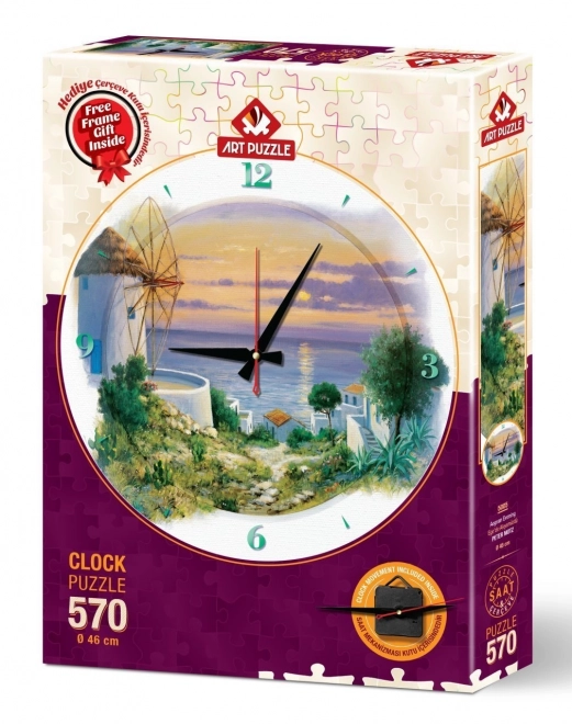 Puzzle cu ceas Seara la Marea Egee, 570 piese