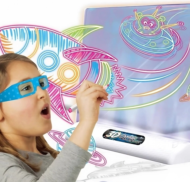 WOOPIE Tablă Magnetică 3D cu Iluminare LED pentru Desenat