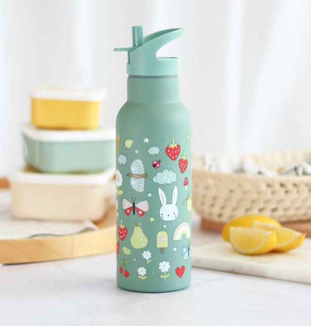 A Little Lovely Company Sticlă de băut din oțel inoxidabil 500 ml – Bucurie