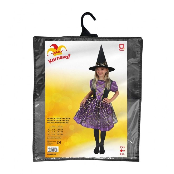 Costum vrăjitoare mov-negru pentru copii