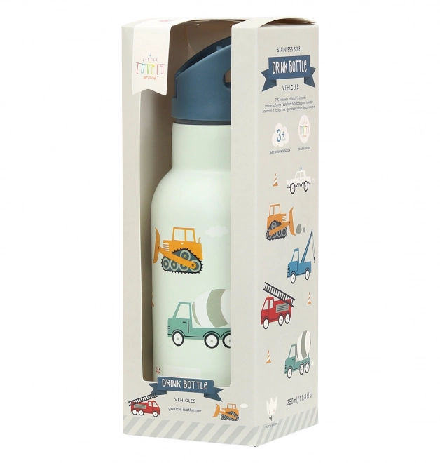A Little Lovely Company Sticlă de băut din oțel inoxidabil 500 ml – Vehicule