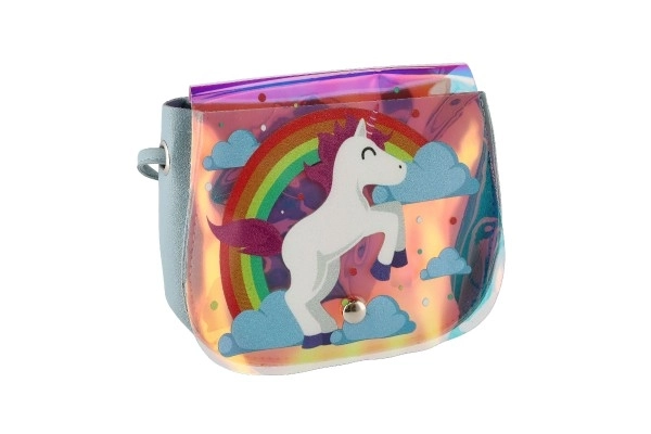 Geantă curcubeu cu unicorn din plastic