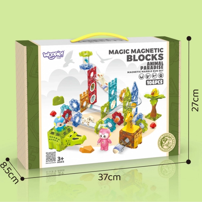 Magnetic blocks traseu pentru bile paradisul animalelor 104 elemente