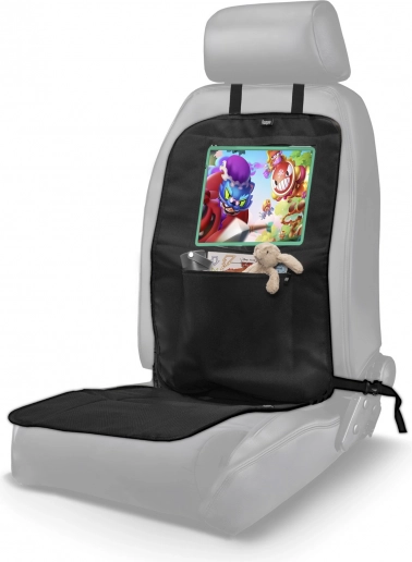 Protecție de scaun auto sub scaunul pentru copii, cu buzunar pentru tabletă