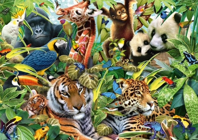 Puzzle cu Regatul Colorat al Animalelor - 1500 piese