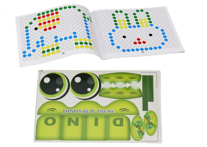 Tablă educativă magnetică Dinosaurus - Verde cu mărgele