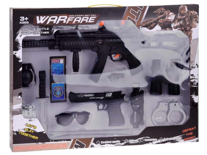 Set de poliție pentru joc de-a polițistul arma cătușe ZA4826