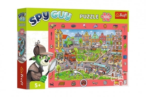 Puzzle Observație 100 piese - Spy Guy în oraș