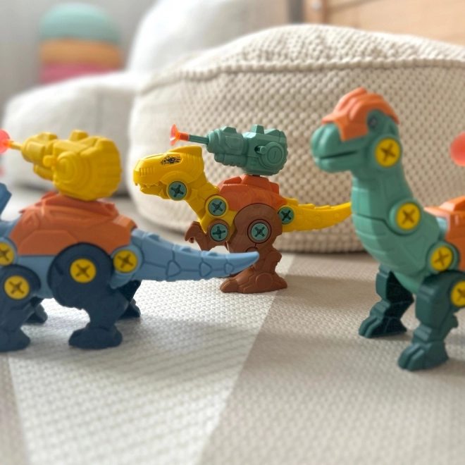 Set Construcție Dinozauri WOOPIE cu Șurubelniță și Mașină de Găurit