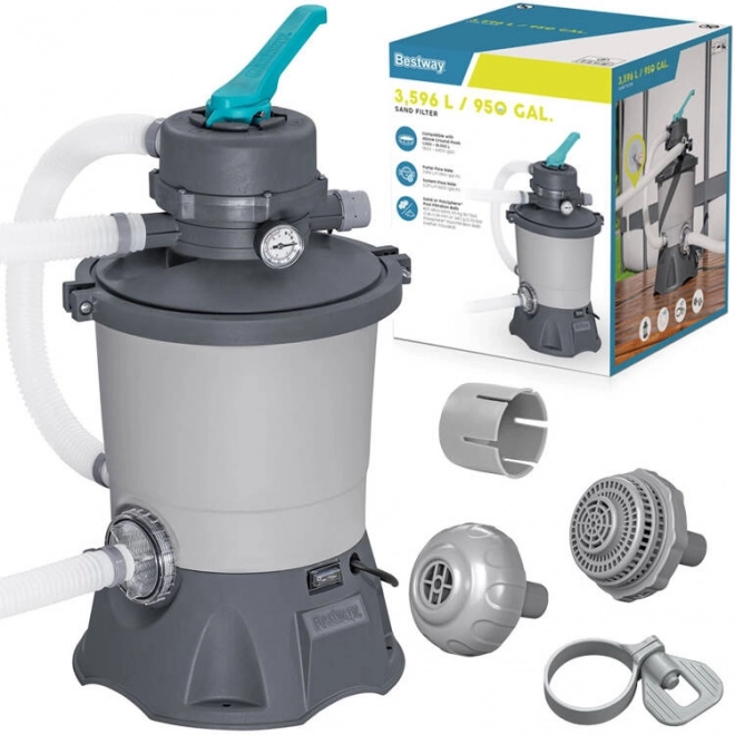 Pompă de filtrare cu nisip Bestway 3596 l/h pentru piscine