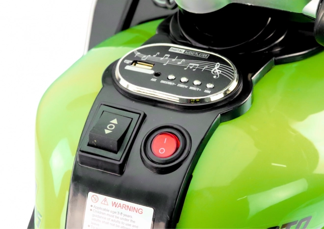 Motocicletă electrică verde pentru copii