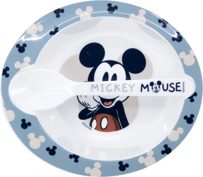 Set castron și linguriță Mickey Mouse