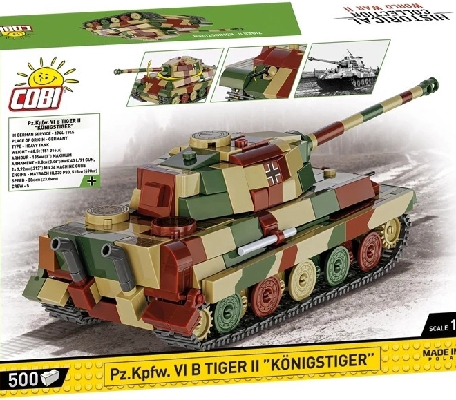 Model tancului Tiger II Königstiger din piese de plastic