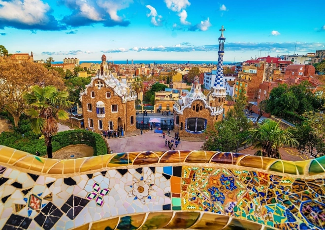 Puzzle Vedere din parc Güell, Barcelona 1000 piese