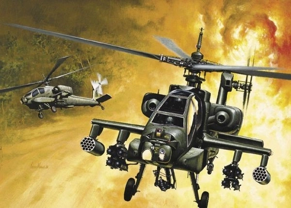 Elicopter Italeri AH-64A Apache pentru asamblare