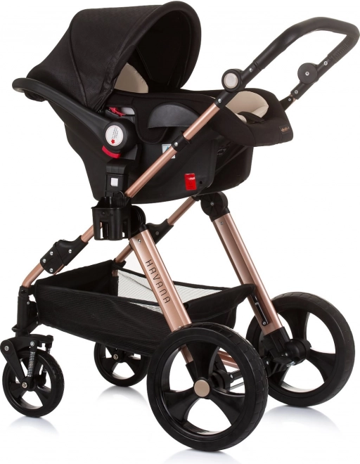 CHIPOLINO Cărucior combinat HAVANA 2in1 Obsidian – Aur