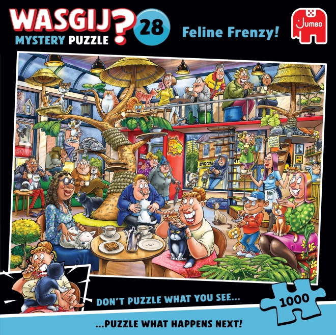 Puzzle Jumbo Wasgij Mystery: Nebunia Pisicilor 1000 de piese