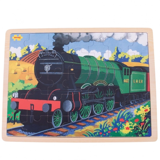 Puzzle din lemn Tren istoric Flying Scotsman 35 piese