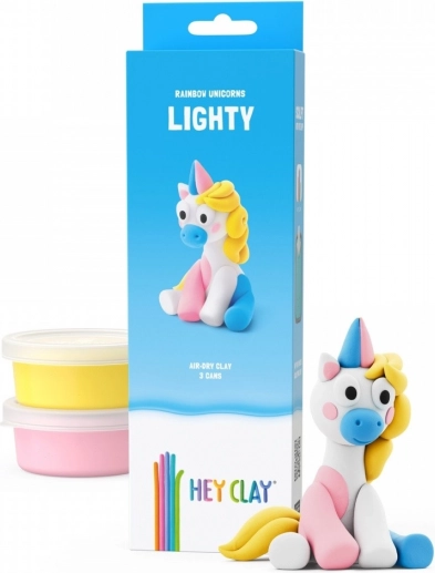 Pastă modelatoare Hey Clay Unicorni 3 pachete, Lighty