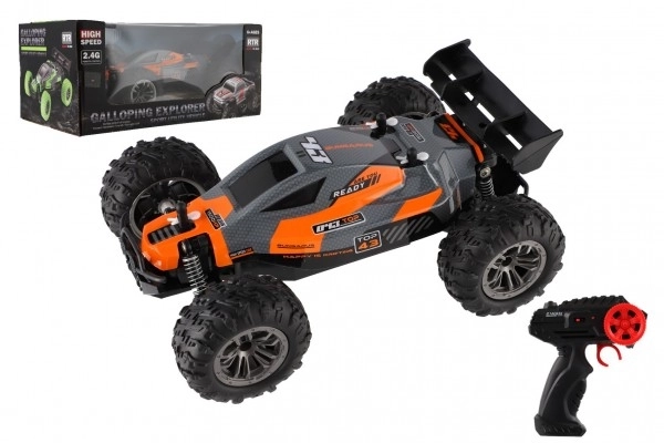Mașină RC Buggy viteză 2,4GHz plastic 25cm pe baterie în cutie 31x14x18cm – Portocaliu