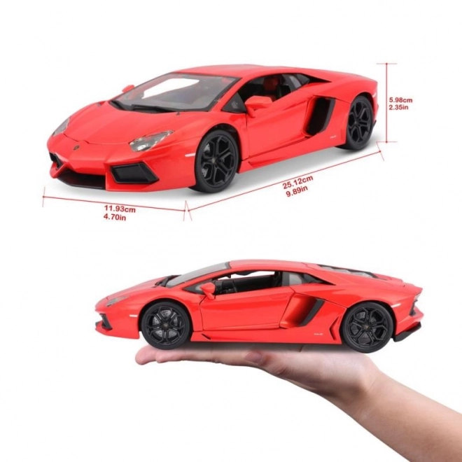 Mașinuță metalică Lamborghini Aventador LP700-4 portocaliu metalizat