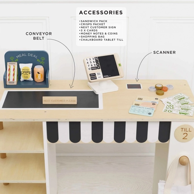 Stand de vânzare Le Toy Van cu casă de marcat și accesorii