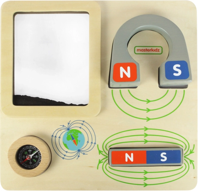 Tablă educativă magnetică cu busolă Masterkidz Montessori