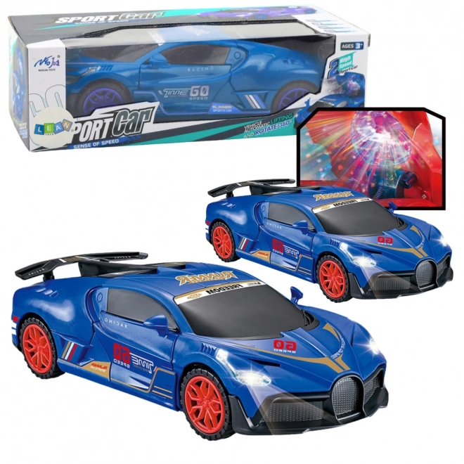 Mașină sport cu senzor de obstacole și led rotativ 360°