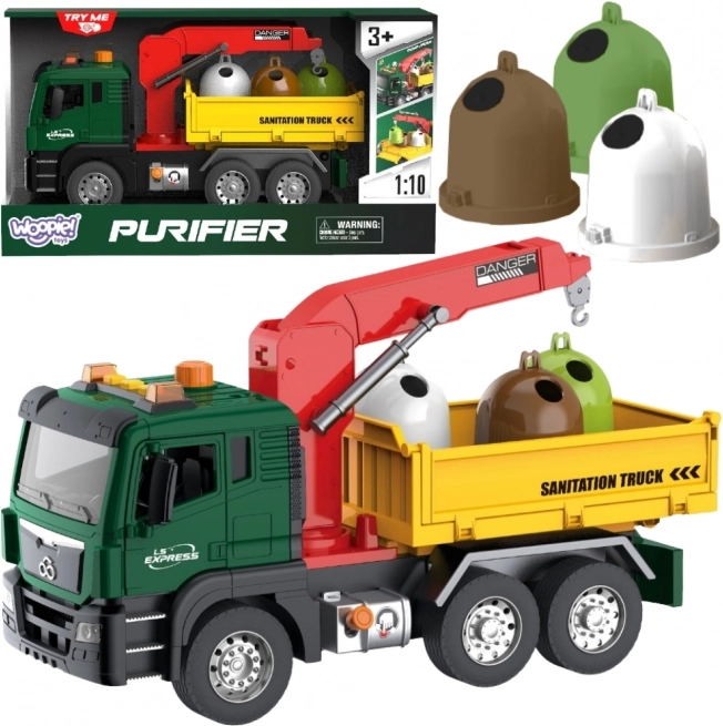 Woopie Camion pentru deșeuri cu macara pentru sortarea deșeurilor - scară 1:10