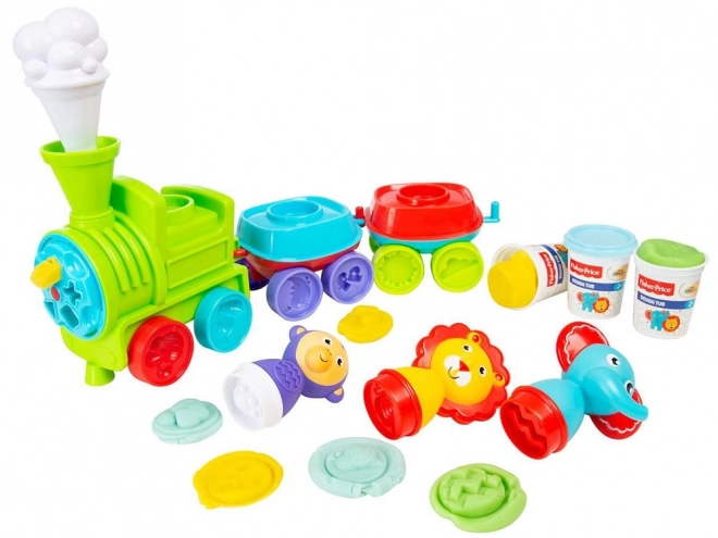 Set creativ tren cu masă plastică Fisher Price