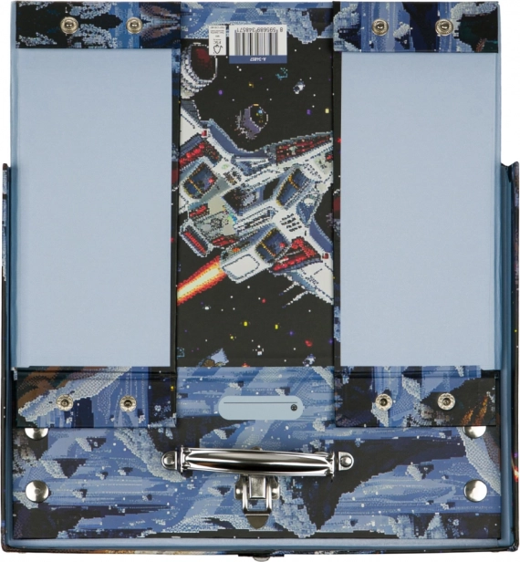 Geantă școlară pliabilă Pixel Space cu elemente metalice