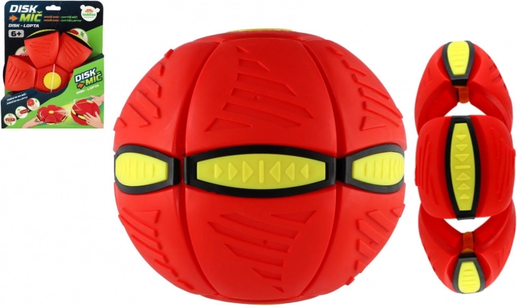 Disc-minge 2în1 din plastic roșu 22 cm