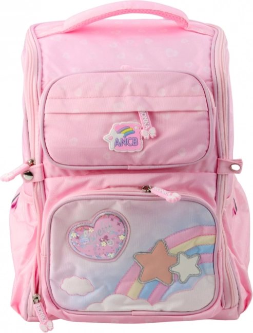 Rucsac școlar cu unicorn și bandă de piept roz 20L