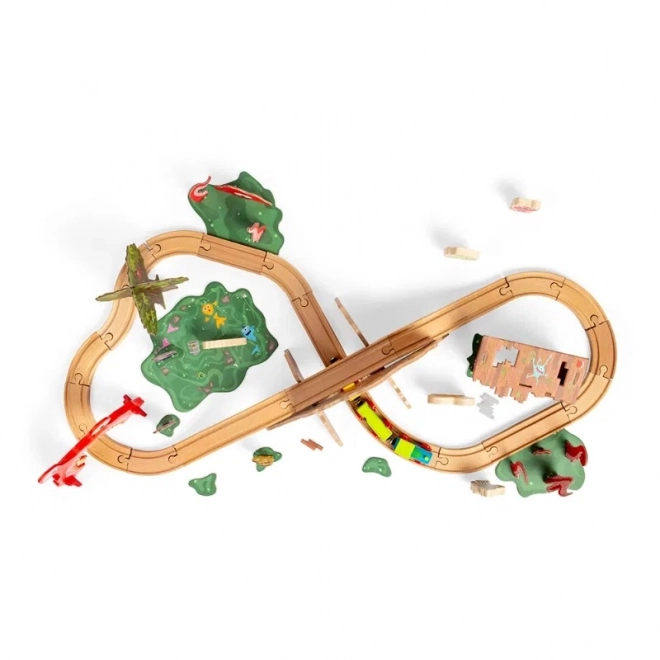 Pista de tren din lemn Cu Monstru