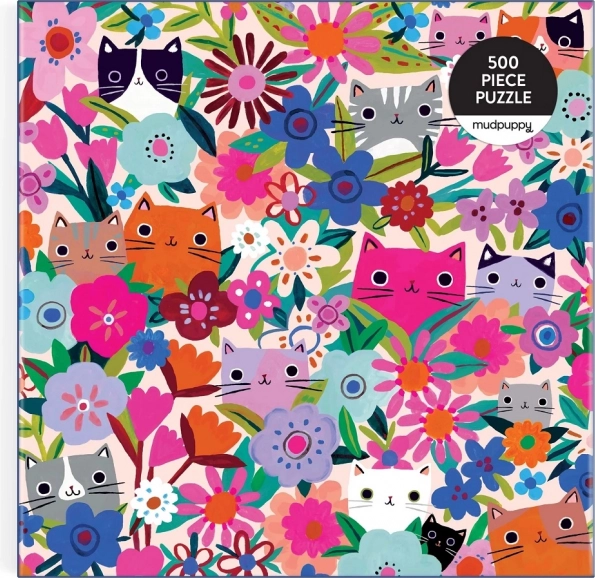 Puzzle Pisici în flori 500 de piese