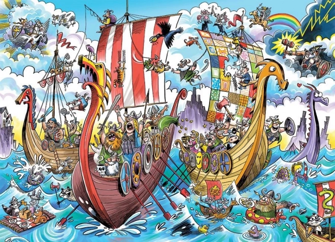 Puzzle DoodleTown: expediția vikingilor 1000 piese