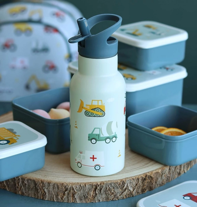 A Little Lovely Company Sticlă de băut din oțel inoxidabil 500 ml – Vehicule