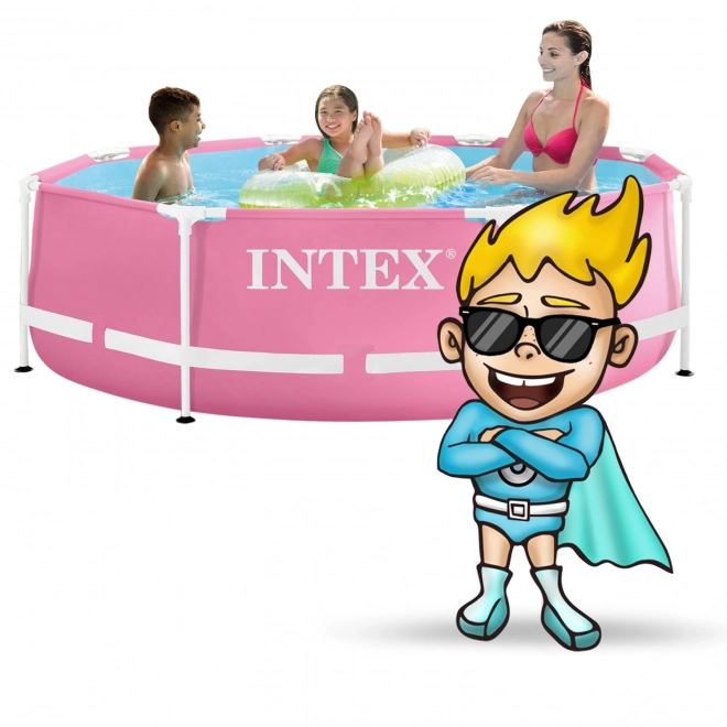 Piscina rotundă pentru copii 244x76 cm roz INTEX