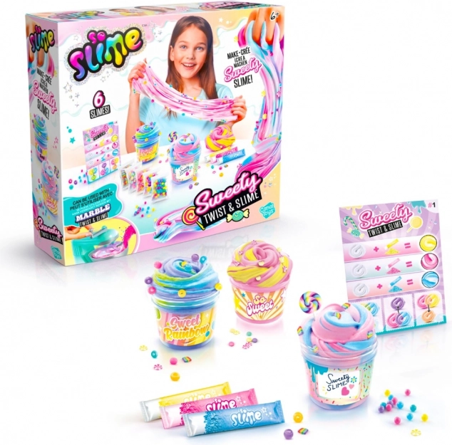 Set So Slime pentru a crea slime-uri cu efect de marmură Sweety Twist