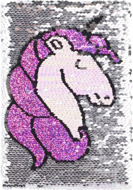 Caiet cu coperți paietate Unicorn