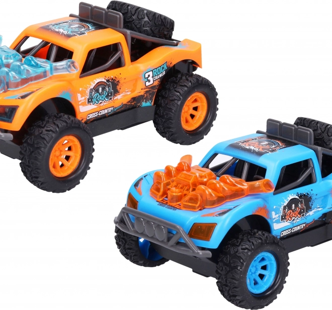 Mașinuță off-road cu mecanism pe inerție, cu lumină și sunet, 15 cm