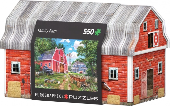 Puzzle Eurographics în cutie metalică Ferma Familiei 550 piese