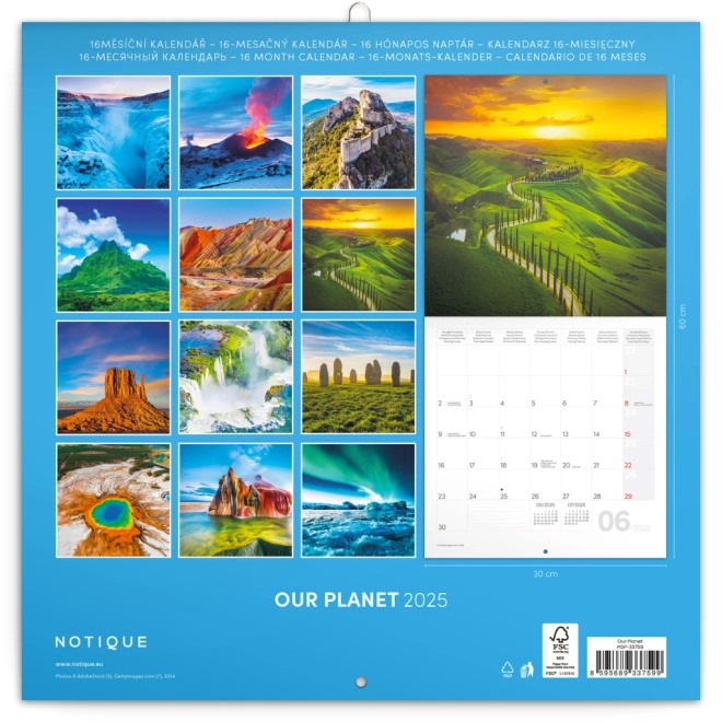 Calendar notițe Planeta Noastră 2025, 30 x 30 cm