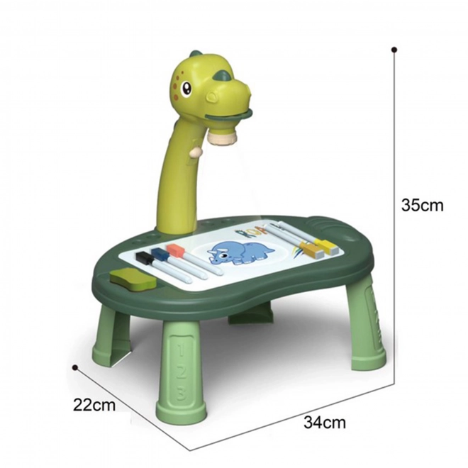 Tablă de desen Proiector Dinozaur cu 24 de modele și două jocuri