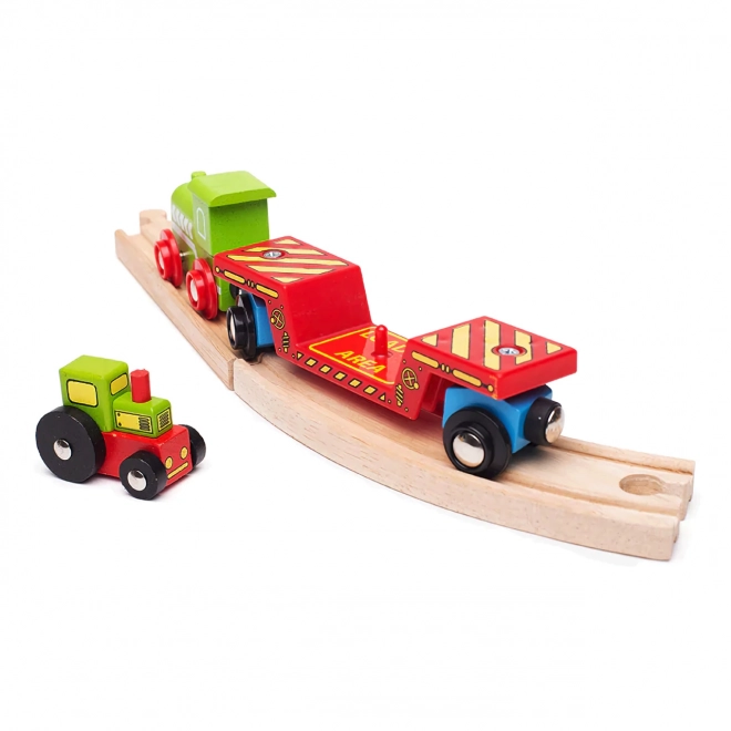 vagon cu tractor și șine Bigjigs Rail