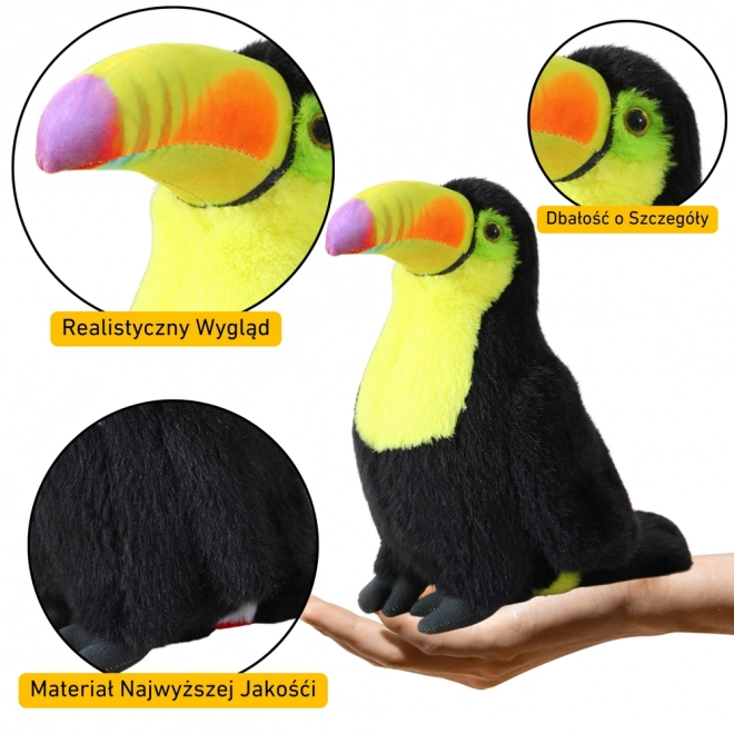 Mascotă de tucan de pluş galben 35 cm