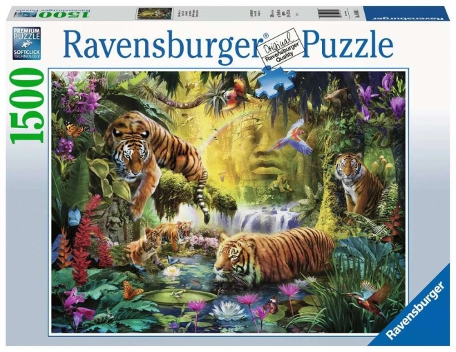 puzzle Ravensburger 1500 de piese - tigri liniștiți